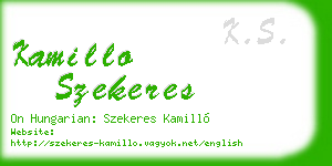 kamillo szekeres business card
